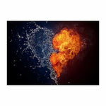 Full Drill - 5D DIY Diamond Painting Kits Fantasy Love Heart Fire and Water - NEEDLEWORK KITS