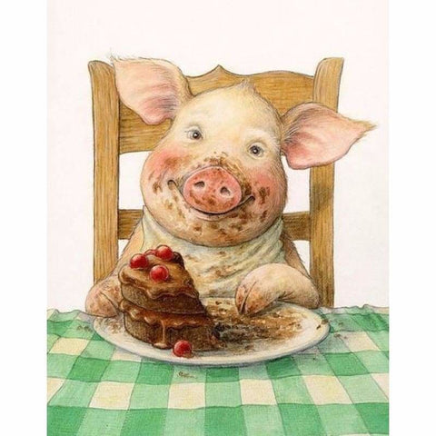 Full Drill - 5D DIY Diamond Painting Kits Funny Cartoon Pig 