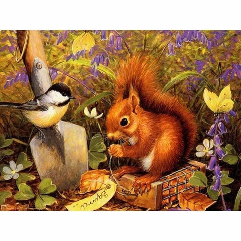 Full Drill - 5D DIY Diamond Painting Kits Garden Squirrel 