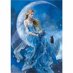 Full Drill - 5D DIY Diamond Painting Kits Girl and her Cat 