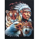 Full Drill - 5D DIY Diamond Painting Kits Indian Tiger Eagle