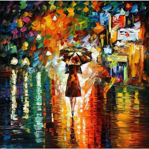 Full Drill - 5D DIY Diamond Painting Kits Rainy Pedestrian Alone Woman - NEEDLEWORK KITS