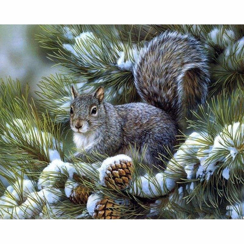 Full Drill - 5D DIY Diamond Painting Kits Snow Squirrels - 2