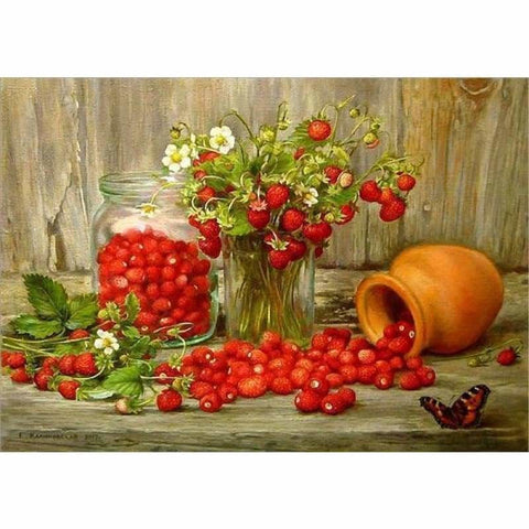 Full Drill - 5D DIY Diamond Painting Kits Strawberry Flower 