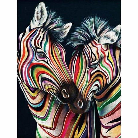 Full Drill - 5D DIY Diamond Painting Kits Watercolor Zebras 