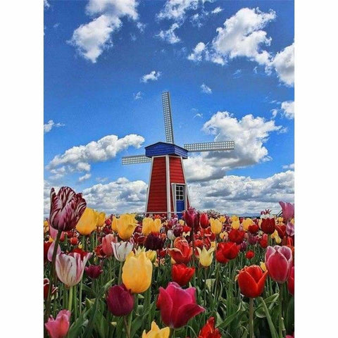 Full Drill - 5D DIY Diamond Painting Kits Windmill Landscape