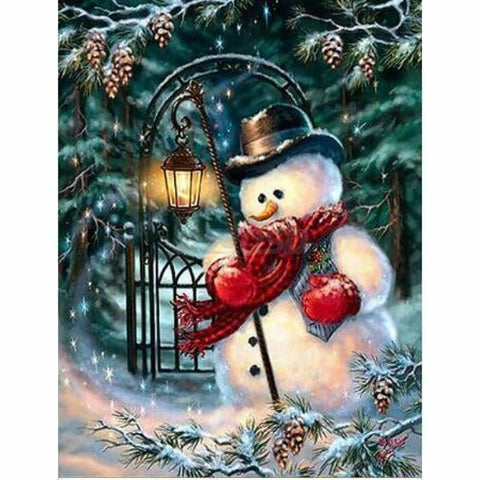 Full Drill - 5D DIY Diamond Painting Kits Winter Cartoon Cute Snowman - NEEDLEWORK KITS