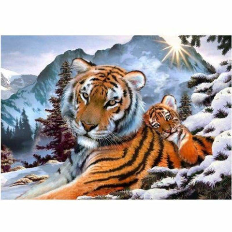 Full Drill - 5D DIY Diamond Painting Kits Winter Tiger 