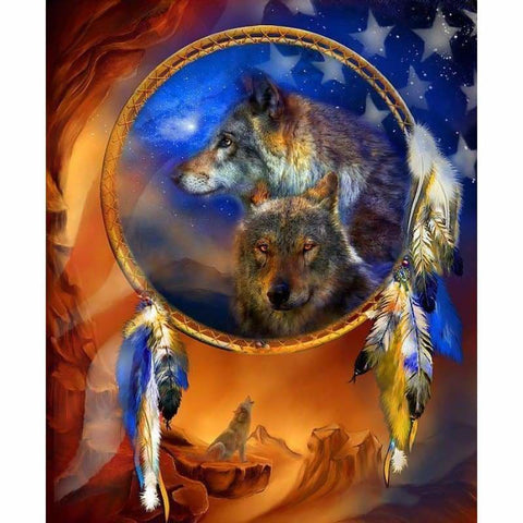 Full Drill - 5D DIY Diamond Painting Kits Wolf Dream Catcher