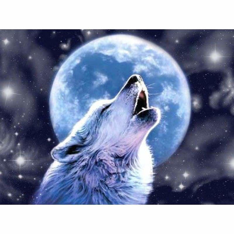 Full Drill - 5D DIY Diamond Painting Kits Wolf Moon Starry 