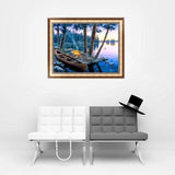 Full Drill - 5D DIY Diamond Painting Kits Autumn Boat Bonfire - NEEDLEWORK KITS