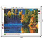 Full Drill - 5D DIY Diamond Painting Kits Charming Autumn Forest Clear Lake - NEEDLEWORK KITS