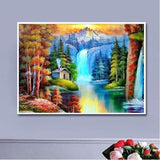 Full Drill - 5D DIY Diamond Painting Kits Beautiful Fascinating Forest Waterfall - NEEDLEWORK KITS