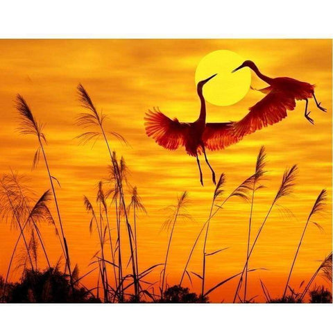 Full Drill - 5D DIY Diamond Painting Kits Beautiful Sunset Crane - NEEDLEWORK KITS