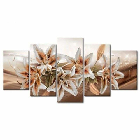 Large Size Multi Panel Champagne Flower Full Drill - 5D Diy 