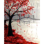 Full Drill - 5D DIY Diamond Painting Kits Autumn Love Heart Tree By the Lake - NEEDLEWORK KITS