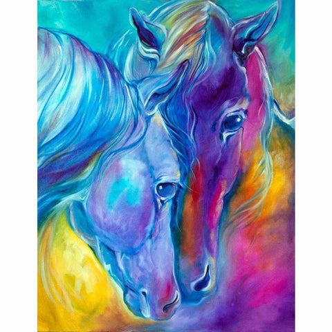Modern Art Colorful Horse Close Up Full Drill - 5D Diamond 