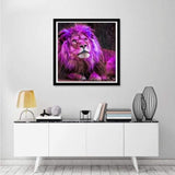 Full Drill - 5D DIY Diamond Painting Kits Special Purple Lion - NEEDLEWORK KITS