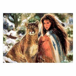 Full Drill - 5D DIY Diamond Painting Kits Pretty Beauty And Animal - NEEDLEWORK KITS