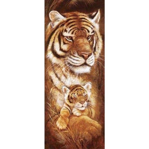 Full Drill - 5D DIY Diamond Painting Kits Animal Tigers Family - NEEDLEWORK KITS