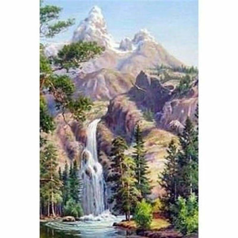 Full Drill - 5D DIY Diamond Painting Kits Mountain Waterfall - NEEDLEWORK KITS