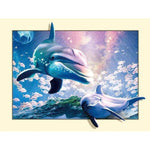 Full Drill - 5D DIY Diamond Painting Kits Dreamy Dolphins Family - NEEDLEWORK KITS