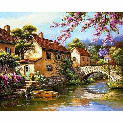 New Hot Sale Landscape Cottage Full Drill - 5D Diy Diamond 