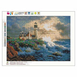 Oil Painting Style Lighthouse Diy Full Drill - 5D Mosaic 