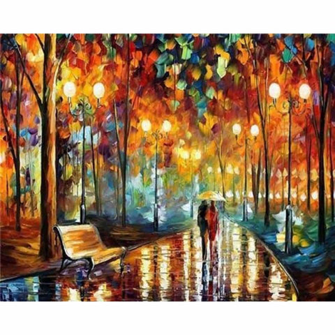 Oil Painting Style Street Full Drill - 5D Rhinestone Diy 