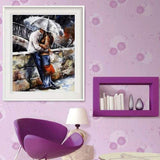 Full Drill - 5D Diamond Painting Kits Kiss Young Couple Under The Umbrella - NEEDLEWORK KITS
