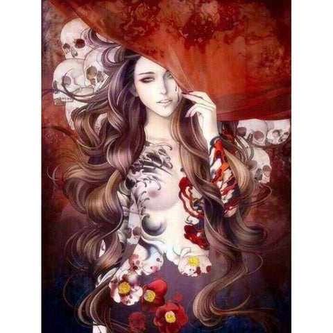 Full Drill - 5D DIY Diamond Painting Kits Skull Beauty Young Girl - NEEDLEWORK KITS