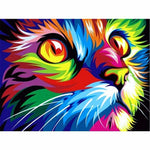 Special Colorful Cat Portrait Diamond Painting Cross Stitch 