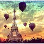 Full Drill - 5D DIY Diamond Painting Kits Hot Air Balloon in Eiffel Tower - NEEDLEWORK KITS