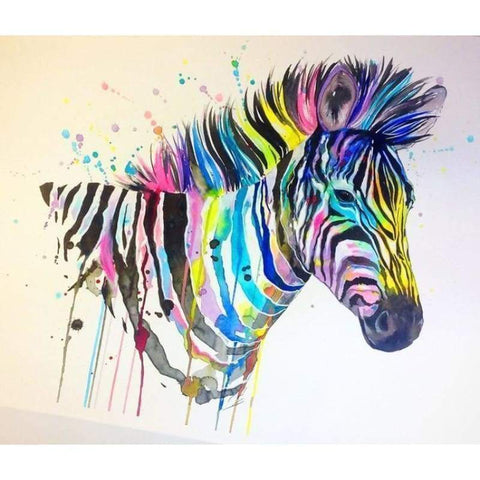 Full Drill - 5D Diy Diamond Painting Kits Watercolor Cold Zebra - NEEDLEWORK KITS