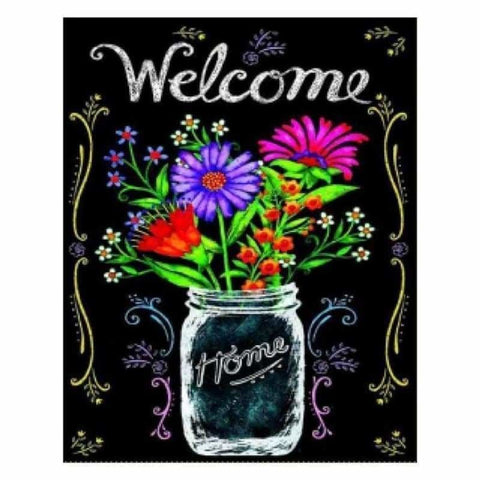 Full Drill - 5D DIY Diamond Painting Welcome Home Blackboard AF9042 - NEEDLEWORK KITS